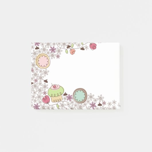 Doodles koekjes cupkoekjes bloemen bakkerijsnoep post-it® notes (Voorkant)