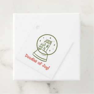 Doodles of Joy Hand-Drawn Christmas Bedankjes Labels