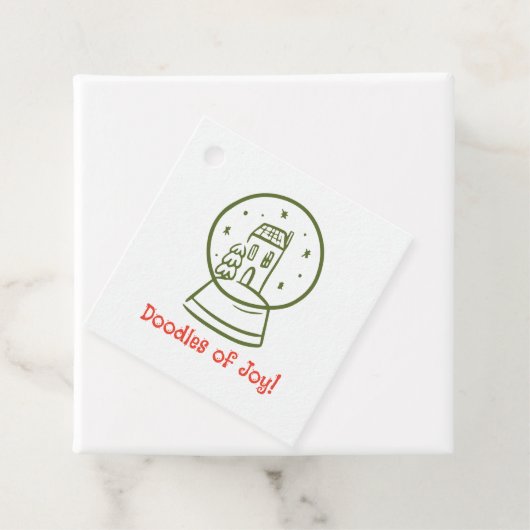 Doodles of Joy Hand-Drawn Christmas Bedankjes Labels (In situ)