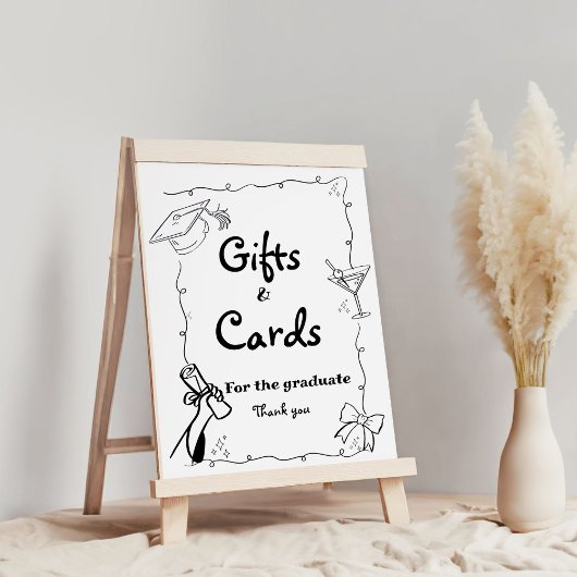 Doodles stijl Hand getrokken Afstuderen geschenken Poster