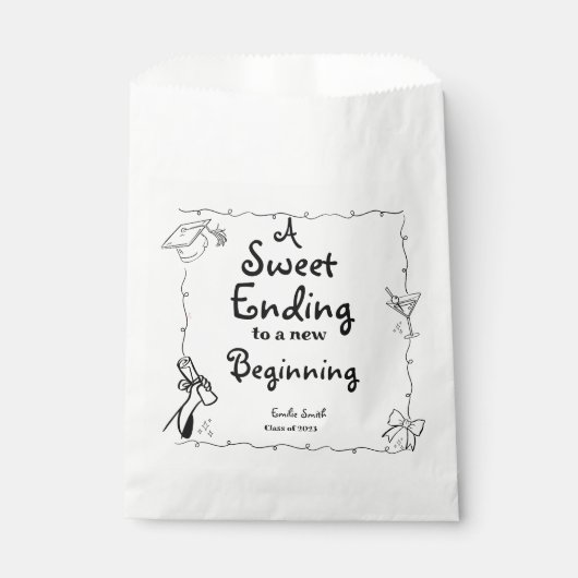 Doodles stijl Hand getrokken Afstuderen gunsten te Bedankzakje (Voorkant)