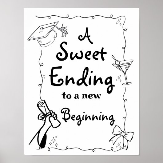 Doodles stijl Hand getrokken Afstuderen gunsten te Poster (Voorkant)