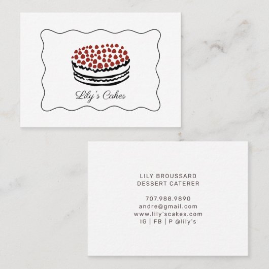 Doodles Whimsical Cake Baker Carte de visite (Devant / Derrière)