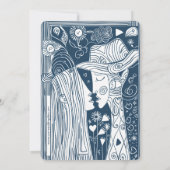 Doodline Art Couple Faire-part de mariage (Dos)