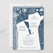 Doodline Art Couple Faire-part de mariage (Devant)