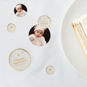 Doodmarmer Nep Goud Folie Kruis Elegante Schrift Confetti