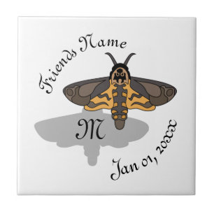 Doodse Hawk Head Moth Monogram Tegeltje