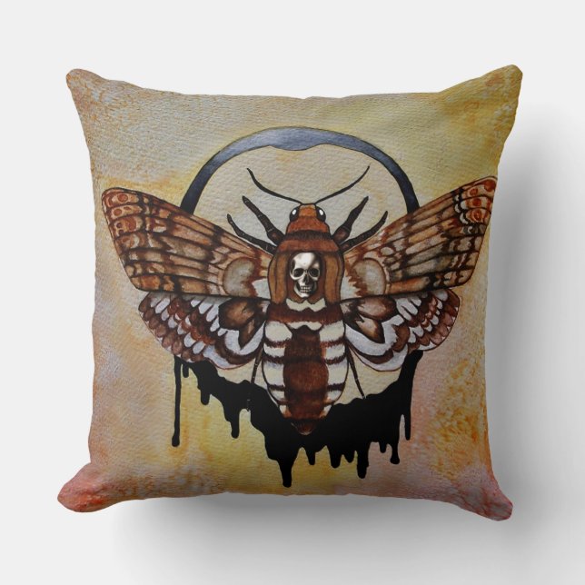 Doodse Hawk Moth Kussen (Voorkant)