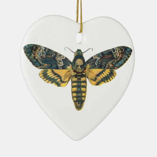 Doodse Hawk Moth, Large Moth, Moth Print Keramisch Ornament (Rechts)