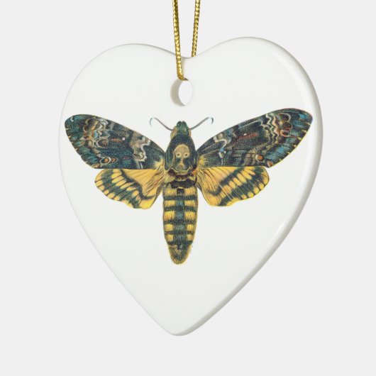Doodse Hawk Moth, Large Moth, Moth Print Keramisch Ornament (Links)