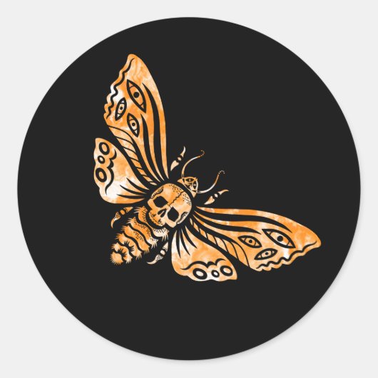 Doodse hoofdmoth ronde sticker (Voorkant)