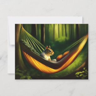 Doodse relaxine in een Hammock in het bos Briefkaart