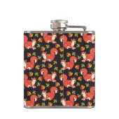 Doodshoofd- en herfstlantmonogram van het Leaf-pat Heupfles (Achterkant)