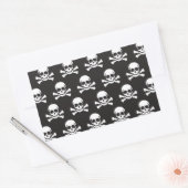 Doodshoofd & gekruiste botten rechthoekige sticker (Envelop)