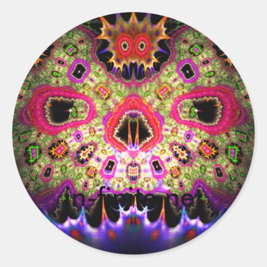 doodshoofd ronde sticker (Voorkant)