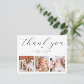 Doodsimpel Moderne Chic Script Foto Bedankt Briefkaart (Staand voorkant)