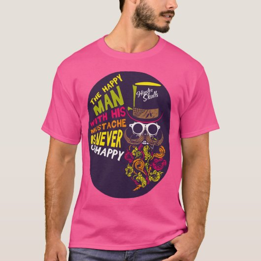 doodsoorzaak hipster cithappy man mustache n t-shirt (Voorkant)