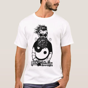 doodsoorzaak hipster yin yang skull moustache vest t-shirt