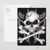 Doodsschedel en kruisgraten briefkaart (Voorkant / Achterkant)