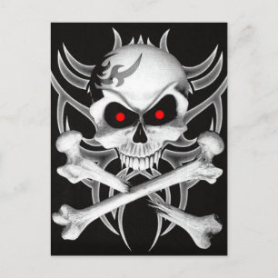 Doodsschedel en kruisgraten briefkaart