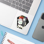 doodsstrijd sticker (Laptop met iPhone)