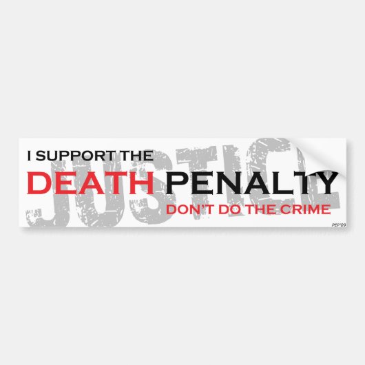 Doodstraf Bumpersticker (Voorkant)