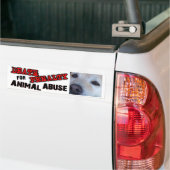 DOODSTRAF VOOR DIERENMISBRUIK (Hond) Bumpersticker (Op Truck)