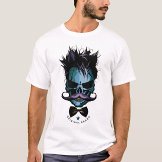 Doodtete hipster skull paarse paardenstaart t-shirt