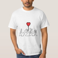 Doof, gebarentaal love - liefde. Ik hou van je.