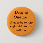 Doof in je linkeroor Button (Voorkant)