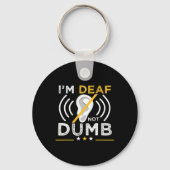 Doof. Niet dom. ASL Doof Gebarentaal Doof Waren Sleutelhanger (Voorkant)