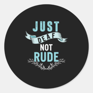 Doof Niet Rude Bewustzijn Geel Lint ASL Taal Ronde Sticker