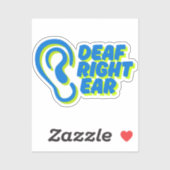 Doof rechteroor witte achtergrond sticker (Vel)