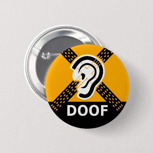 Doof Slechthorend Waarschuwing Ronde Button 5,7 Cm (Voorkant /achterkant)
