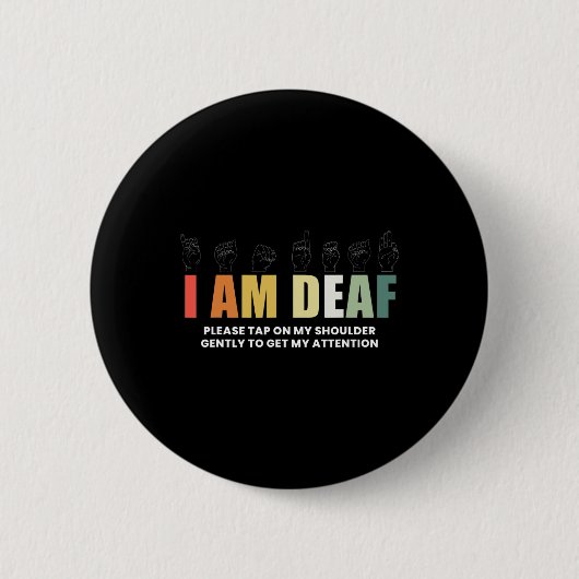 Doof-stom Gebarentaal Ronde Button 5,7 Cm (Voorkant)