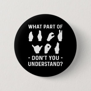 Doofheid bewustzijn. ASL-bewustzijn Ronde Button 5,7 Cm