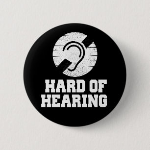 Doofheid en hardhorend symbool ronde button 5,7 cm