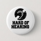Doofheid en hardhorend symbool ronde button 5,7 cm (Voorkant)