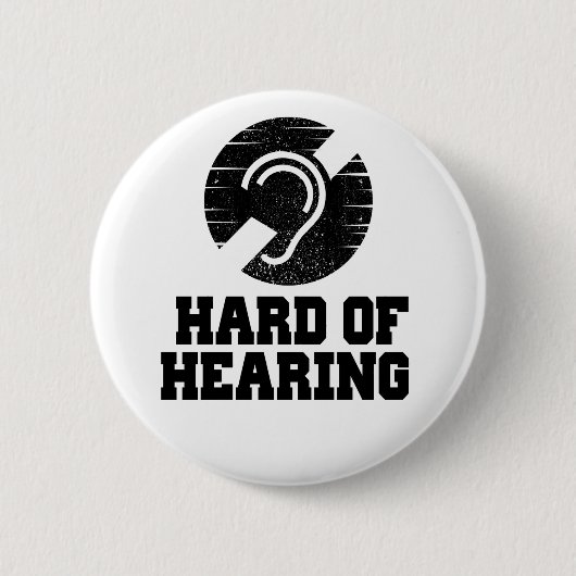 Doofheid en hardhorend symbool ronde button 5,7 cm (Voorkant)