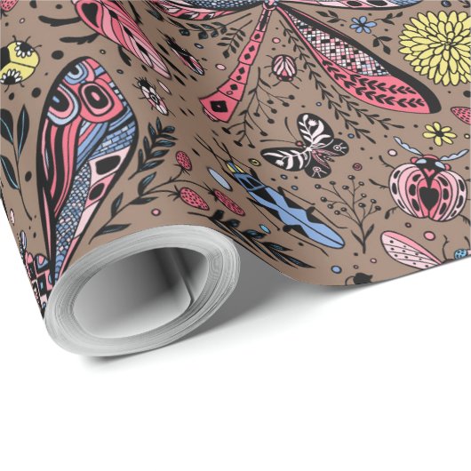 Doogavebeestjes op mochasbruin cadeaupapier (Rol Hoek)