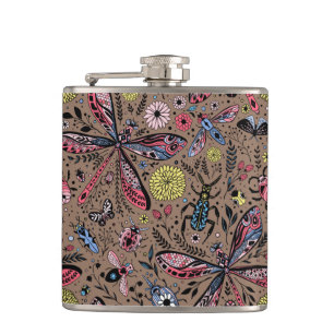 Doogavebeestjes op mochasbruin heupfles