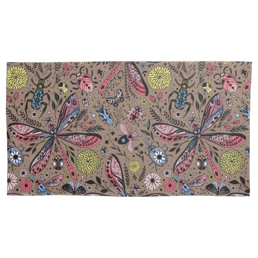 Doogavebeestjes op mochasbruin kussensloop (Voorkant-Links)