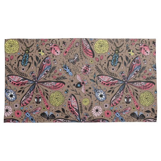 Doogavebeestjes op mochasbruin kussensloop (Voorkant-Rechts)