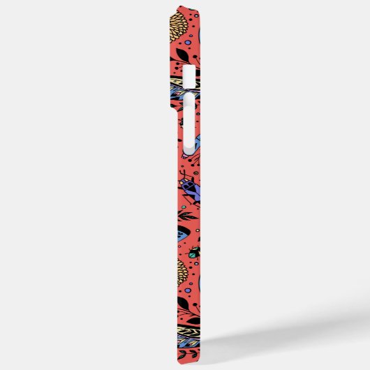 Doogaveinsecten op koraalrood Case-Mate iPhone case (Achterkant / Links)