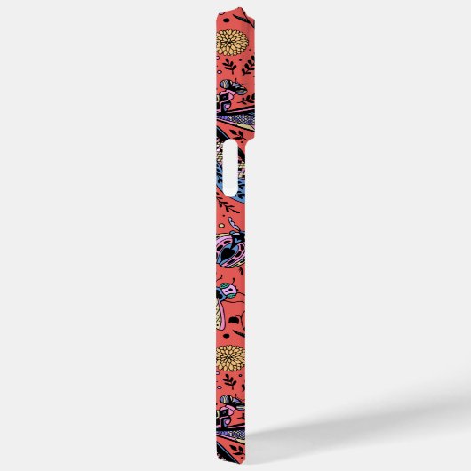 Doogaveinsecten op koraalrood Case-Mate iPhone case (Achterkant / Rechts)