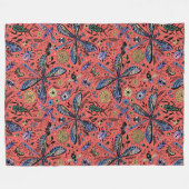 Doogaveinsecten op koraalrood fleece deken (Voorkant (Horizontaal))