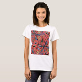 Doogaveinsecten op koraalrood t-shirt (Voorkant volledig)