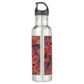 Doogaveinsecten op koraalrood waterfles (Achterkant)