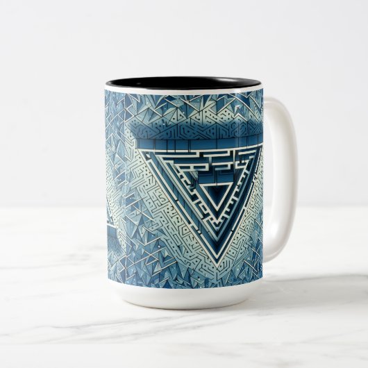 doolhof tweekleurige koffiemok (Voorkant rechts)