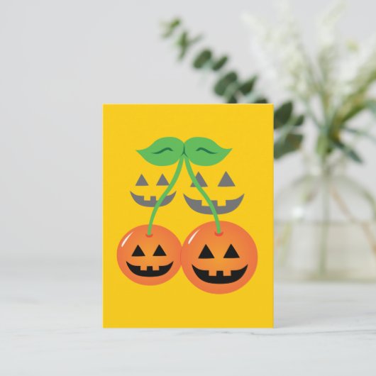 Doom Jack o' Lantern Cherries Briefkaart (Staand voorkant)